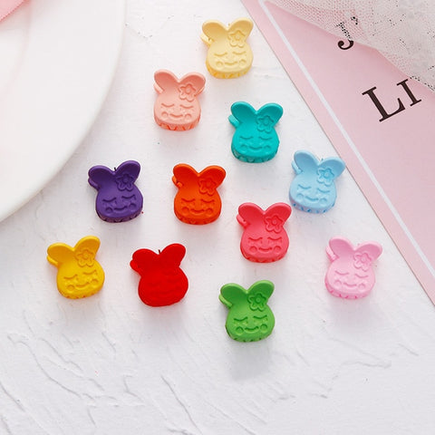 10 Pcs Girls Flower Hair Accessories Cute Rabbit Cat Hair Gripper Kawaii Candy Color Mini Crabs Hair Claws Crown Heart Hairpins