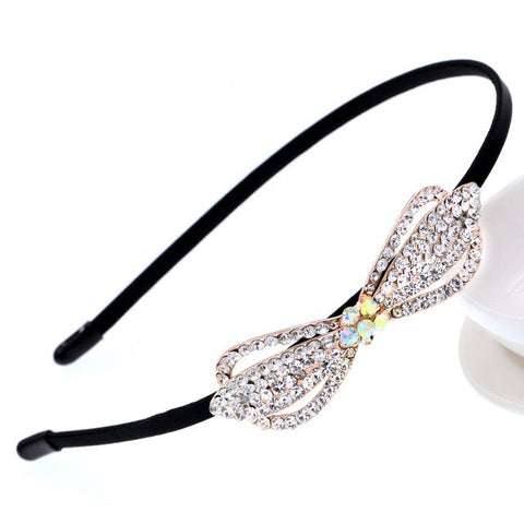 Korean Jewelry Shine Rhinestone Headband Flower Flora Princess Bride Headdress Tiara Crown Cute Girls Hair Accessories Headbands