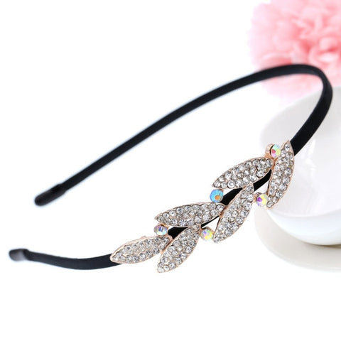 Korean Jewelry Shine Rhinestone Headband Flower Flora Princess Bride Headdress Tiara Crown Cute Girls Hair Accessories Headbands