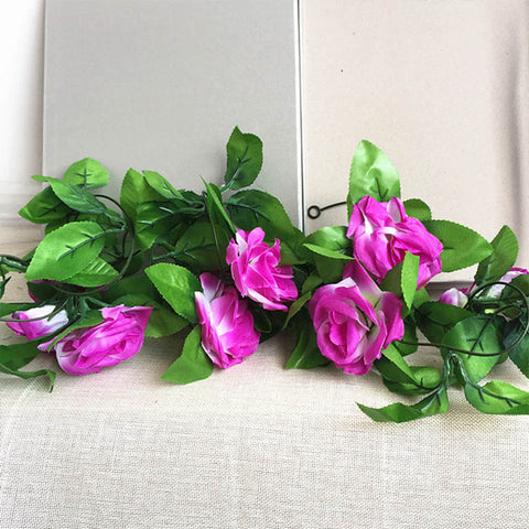 250CM/lot Silk Roses Ivy Vine with Green Leaves For Home Wedding Decoration Fake leaf diy Hanging Garland Artificial Flowers