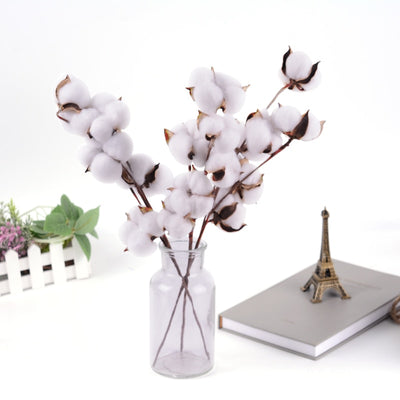 Naturally Dried Cotton Stems Farmhouse Artificial Flower Filler Floral Decor Fake Cotton Flower DIY Garland Home Wedding Decor