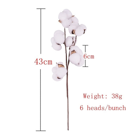 Naturally Dried Cotton Stems Farmhouse Artificial Flower Filler Floral Decor Fake Cotton Flower DIY Garland Home Wedding Decor
