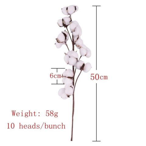 Naturally Dried Cotton Stems Farmhouse Artificial Flower Filler Floral Decor Fake Cotton Flower DIY Garland Home Wedding Decor