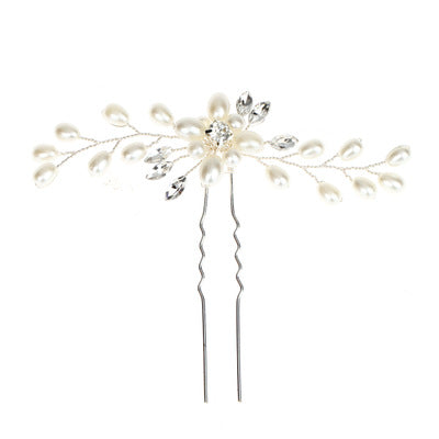 1PCS Crystal Pearl Hairpins Women Lady Hair Clips Hairclip Hair Flowers Brides Wedding Hair Accessories Headdress Headwear