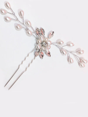 1PCS Crystal Pearl Hairpins Women Lady Hair Clips Hairclip Hair Flowers Brides Wedding Hair Accessories Headdress Headwear