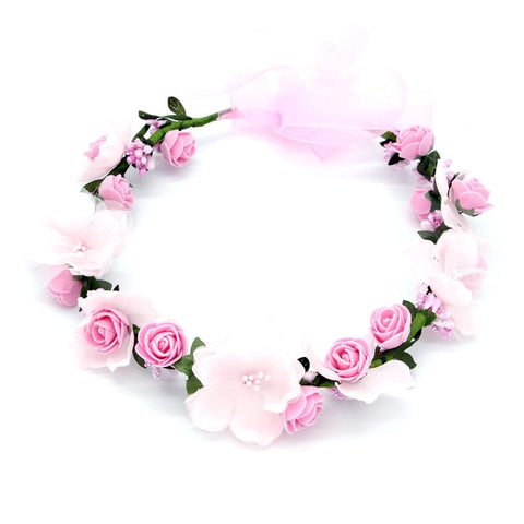 Women Head Wreath For Girls Hair Headband Flower Crown Seaside Holiday Flower Garland Forehead Hair Accessories Headdress Band