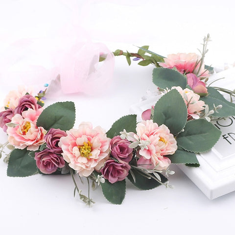 Rustic Bridesmaid Hair Flower Headbands Wedding Hair Accessories Bridal Flower Crown Headpieces Bridal Flower Girls Garland