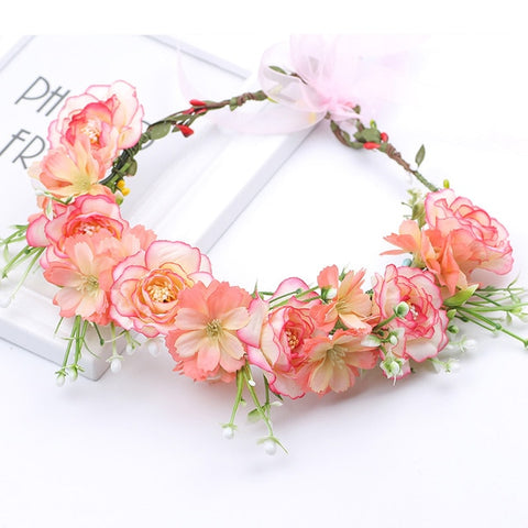 Rustic Bridesmaid Hair Flower Headbands Wedding Hair Accessories Bridal Flower Crown Headpieces Bridal Flower Girls Garland