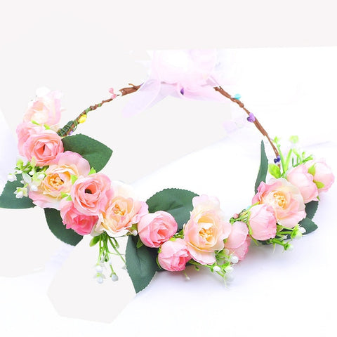 Rustic Bridesmaid Hair Flower Headbands Wedding Hair Accessories Bridal Flower Crown Headpieces Bridal Flower Girls Garland