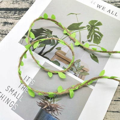 100cm/lot Artificial flowers vine Ivy Rattan Garland Green Leaf for home wedding decor bridal accessories diy fake floristics