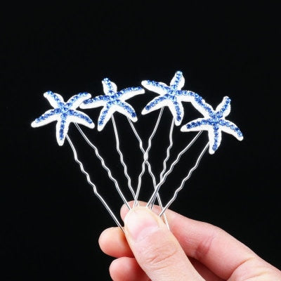 10Pcs/pack  Clear Crystal Rhinestone Rose Flower Wedding Bridal Hair Clips Jewelry Barrettes Headwear for Women Hair Accessories