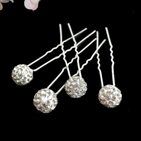 10Pcs/pack  Clear Crystal Rhinestone Rose Flower Wedding Bridal Hair Clips Jewelry Barrettes Headwear for Women Hair Accessories