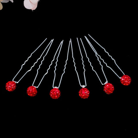 10Pcs/pack  Clear Crystal Rhinestone Rose Flower Wedding Bridal Hair Clips Jewelry Barrettes Headwear for Women Hair Accessories