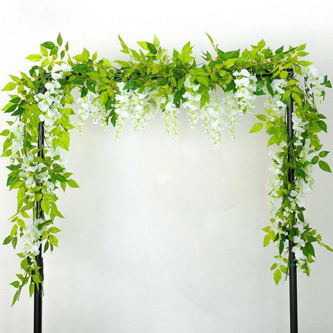 7ft 2m Flower String Artificial Wisteria Vine Garland Plants Foliage Outdoor Home Trailing Flower Fake Flower Hanging Wall Decor