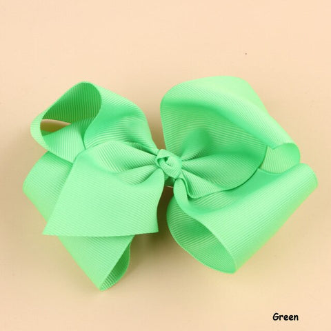 Hot Sale Grosgrain Ribbon Bow Hair Clip Pin Flower  Headdress Accessories Orange Pink Green Yellow White Black