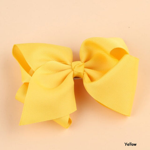 Hot Sale Grosgrain Ribbon Bow Hair Clip Pin Flower  Headdress Accessories Orange Pink Green Yellow White Black