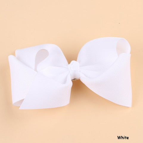 Hot Sale Grosgrain Ribbon Bow Hair Clip Pin Flower  Headdress Accessories Orange Pink Green Yellow White Black