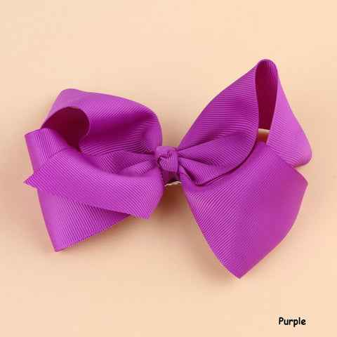 Hot Sale Grosgrain Ribbon Bow Hair Clip Pin Flower  Headdress Accessories Orange Pink Green Yellow White Black