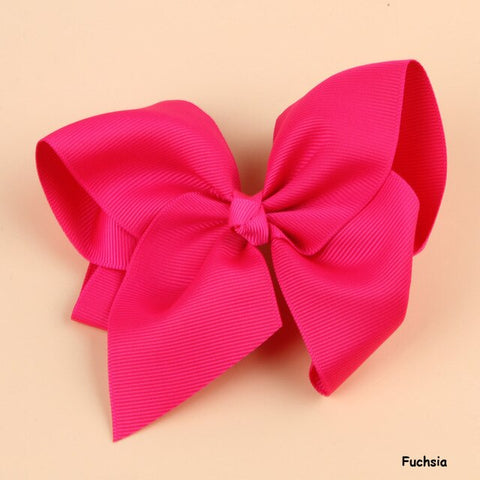 Hot Sale Grosgrain Ribbon Bow Hair Clip Pin Flower  Headdress Accessories Orange Pink Green Yellow White Black