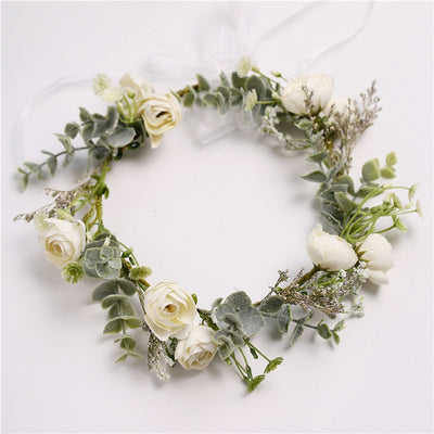 The New  Bridesmaid Handmade Sweet Wreath Europe And America Simulation Flowers Hair Clips Prom Leisure Street Beat Hair Accesso