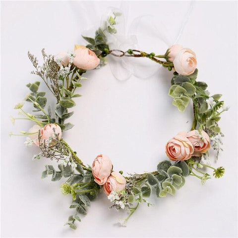 The New  Bridesmaid Handmade Sweet Wreath Europe And America Simulation Flowers Hair Clips Prom Leisure Street Beat Hair Accesso