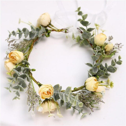 The New  Bridesmaid Handmade Sweet Wreath Europe And America Simulation Flowers Hair Clips Prom Leisure Street Beat Hair Accesso