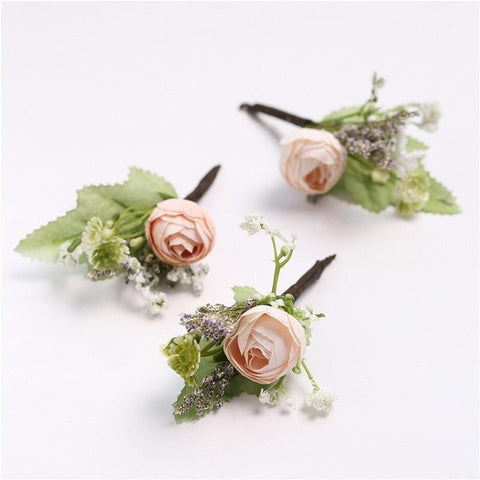 The New  Bridesmaid Handmade Sweet Wreath Europe And America Simulation Flowers Hair Clips Prom Leisure Street Beat Hair Accesso