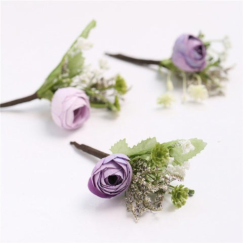 The New  Bridesmaid Handmade Sweet Wreath Europe And America Simulation Flowers Hair Clips Prom Leisure Street Beat Hair Accesso