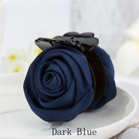 Korean Elegant Rose Flowers Hair Claw Clips For Women Girls Pink Sweet Hair Crab Clamp Hairpins Grips Hair Accessories For Gifts
