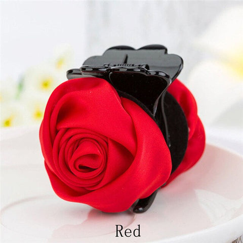Korean Elegant Rose Flowers Hair Claw Clips For Women Girls Pink Sweet Hair Crab Clamp Hairpins Grips Hair Accessories For Gifts