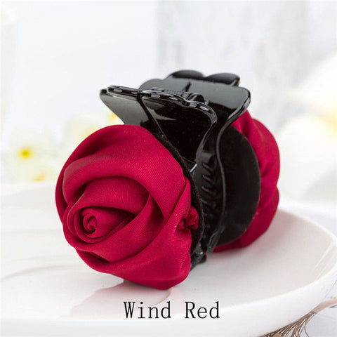 Korean Elegant Rose Flowers Hair Claw Clips For Women Girls Pink Sweet Hair Crab Clamp Hairpins Grips Hair Accessories For Gifts