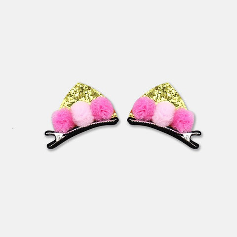 2pcs/set Shiny Sequin pretty hair clips for girls rainbow flower glitter cat ears bunny barrette hair accessories