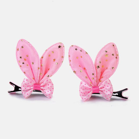 2pcs/set Shiny Sequin pretty hair clips for girls rainbow flower glitter cat ears bunny barrette hair accessories