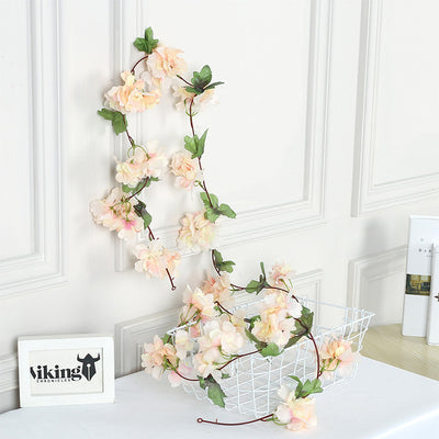 2.3M Artificial Cherry Blossom Flowers Wedding Garland Ivy Decoration Fake Silk Flowers Vine for Party Arch Home Decor String