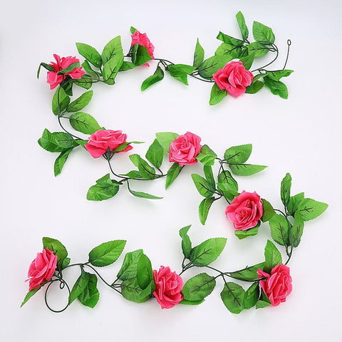 2.4m/7.8ft Artificial Silk Rose Flower Wisteria Vine Rattan Hanging Flower Garland for Wedding Party Home Garden Decoration