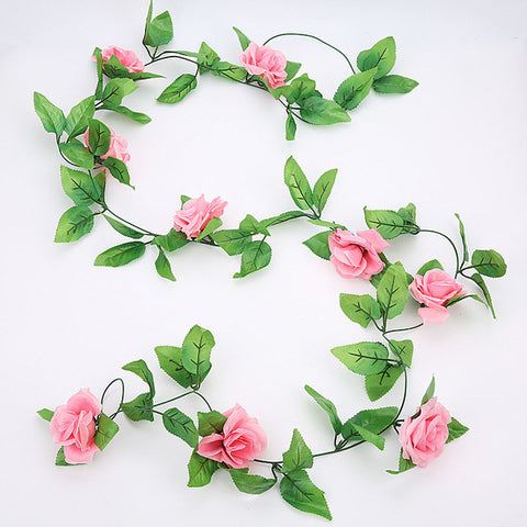 2.4m/7.8ft Artificial Silk Rose Flower Wisteria Vine Rattan Hanging Flower Garland for Wedding Party Home Garden Decoration