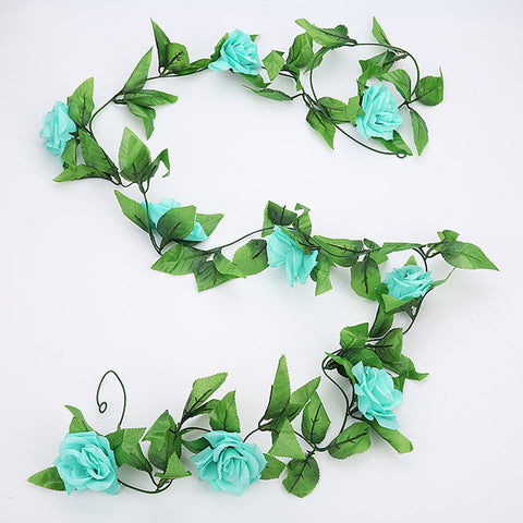 2.4m/7.8ft Artificial Silk Rose Flower Wisteria Vine Rattan Hanging Flower Garland for Wedding Party Home Garden Decoration