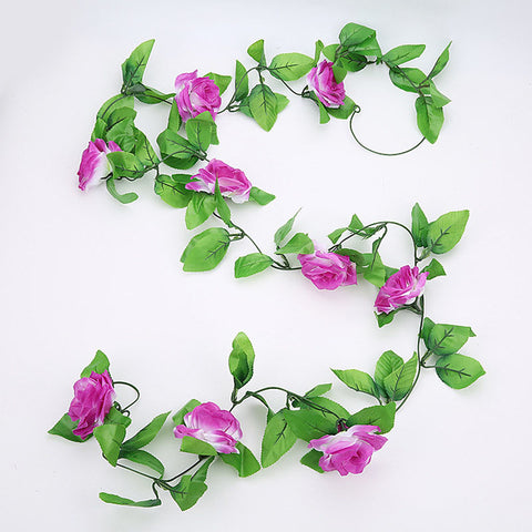 2.4m/7.8ft Artificial Silk Rose Flower Wisteria Vine Rattan Hanging Flower Garland for Wedding Party Home Garden Decoration