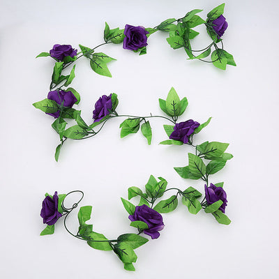 2.4m/7.8ft Artificial Silk Rose Flower Wisteria Vine Rattan Hanging Flower Garland for Wedding Party Home Garden Decoration