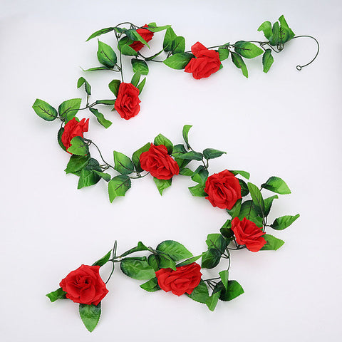 2.4m/7.8ft Artificial Silk Rose Flower Wisteria Vine Rattan Hanging Flower Garland for Wedding Party Home Garden Decoration