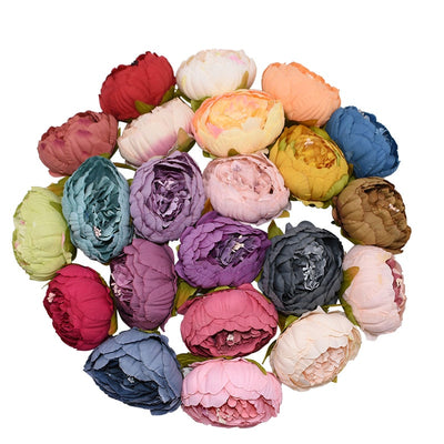 1/2/5/10Pcs 8cm High Quality Peony Flower Head Silk Artificial Flowers Wedding Decoration DIY Garland Scrapbooking Craft Flower