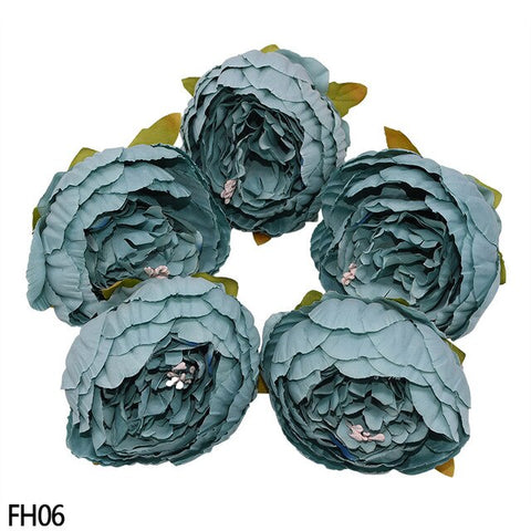 1/2/5/10Pcs 8cm High Quality Peony Flower Head Silk Artificial Flowers Wedding Decoration DIY Garland Scrapbooking Craft Flower