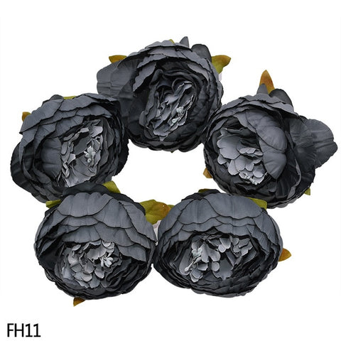 1/2/5/10Pcs 8cm High Quality Peony Flower Head Silk Artificial Flowers Wedding Decoration DIY Garland Scrapbooking Craft Flower