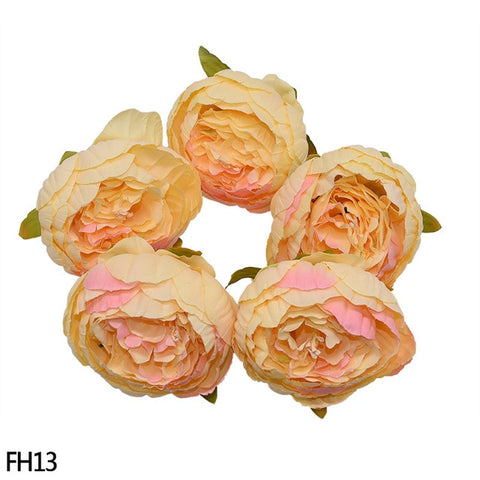 1/2/5/10Pcs 8cm High Quality Peony Flower Head Silk Artificial Flowers Wedding Decoration DIY Garland Scrapbooking Craft Flower