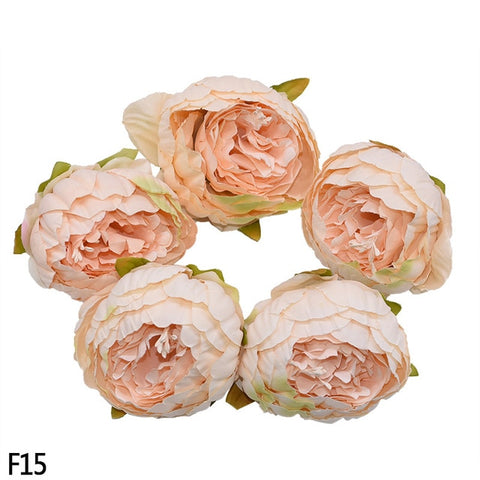 1/2/5/10Pcs 8cm High Quality Peony Flower Head Silk Artificial Flowers Wedding Decoration DIY Garland Scrapbooking Craft Flower