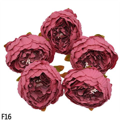 1/2/5/10Pcs 8cm High Quality Peony Flower Head Silk Artificial Flowers Wedding Decoration DIY Garland Scrapbooking Craft Flower