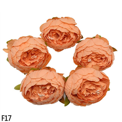 1/2/5/10Pcs 8cm High Quality Peony Flower Head Silk Artificial Flowers Wedding Decoration DIY Garland Scrapbooking Craft Flower