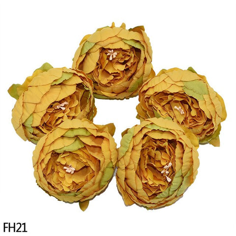 1/2/5/10Pcs 8cm High Quality Peony Flower Head Silk Artificial Flowers Wedding Decoration DIY Garland Scrapbooking Craft Flower