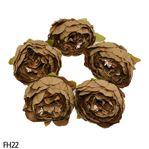 1/2/5/10Pcs 8cm High Quality Peony Flower Head Silk Artificial Flowers Wedding Decoration DIY Garland Scrapbooking Craft Flower