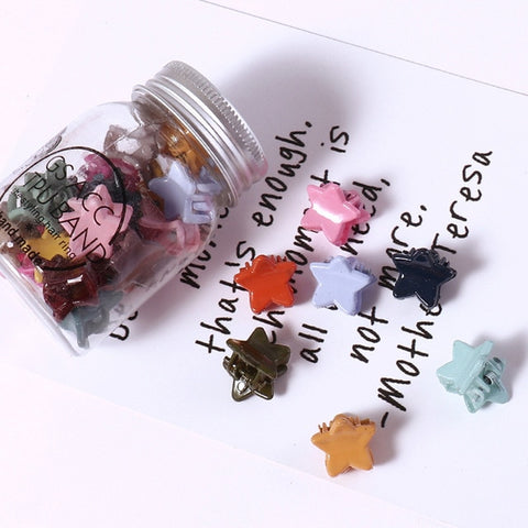 1Bottle New Fashion Baby Girls Small Hair Claw Cute Candy Color flower Hair Jaw Clip Children Hairpin Hair Accessories Wholesale